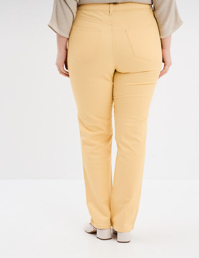 Pantalon straight taille haute Modavista jaune clair femme grande taille