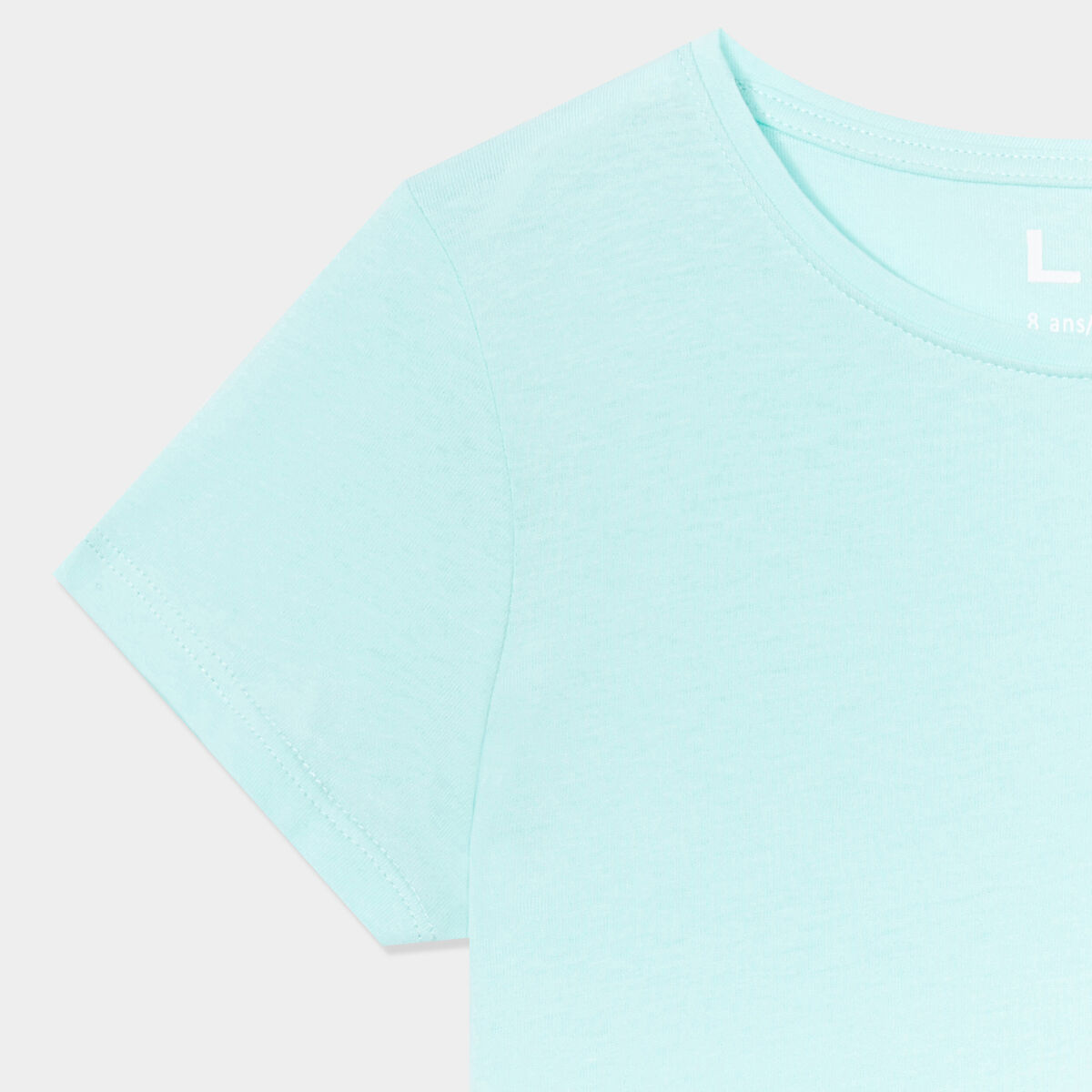 T-shirt manches courtes en coton bleu clair fille