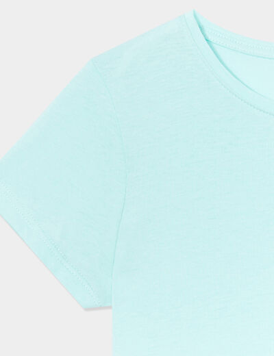 T-shirt manches courtes en coton bleu clair fille