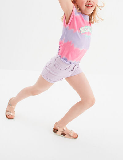 Short ajusté en twill parme fille