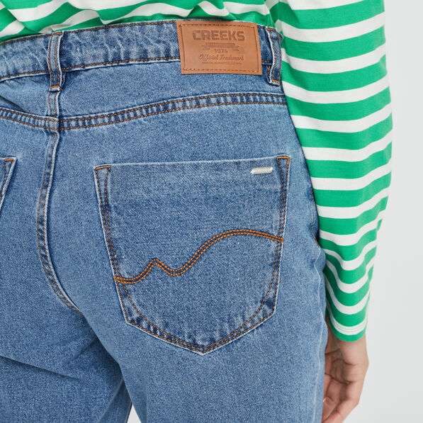 jeans straight taille haute denim double stone femme Jeans straight taille haute denim double stone femme