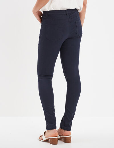Pantalon slim taille standard bleu marine femme