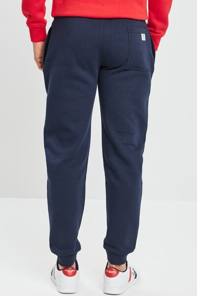 Pantalon jogging ajust&eacute; bleu marine homme