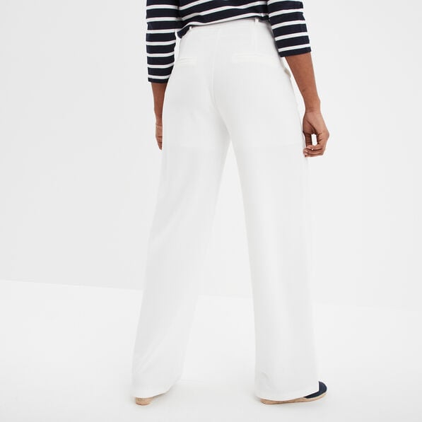 pantalon large en crepe blanc femme Pantalon large en crêpe blanc femme