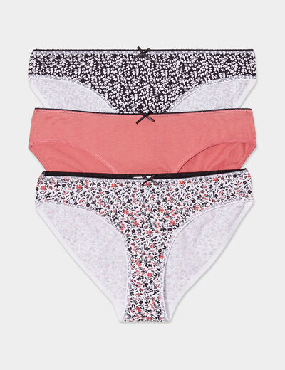 Lot de 3 culottes coton vieux rose femme