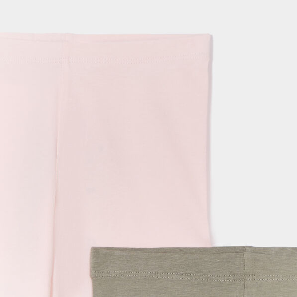 Lot 2 leggings coton rose clair fille