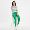 Blouse crépon manches courtes ecru femme