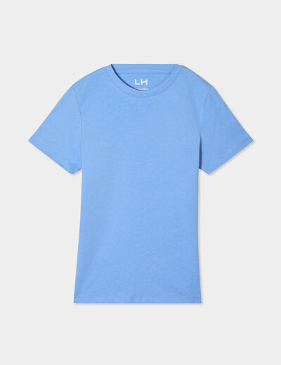 T-shirt en coton manches courtes bleu garçon