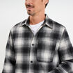 Surchemise 1 poche manches longues gris fonc&eacute; homme