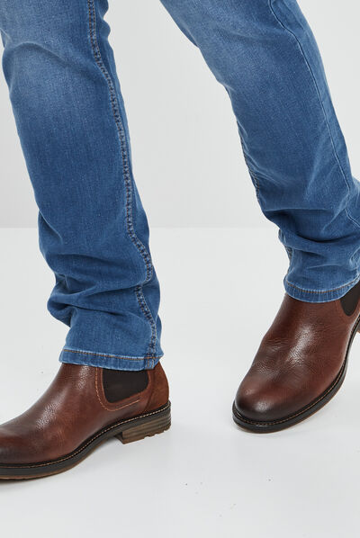Bottines chelsea en cuir marron homme