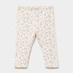 Legging doubl&eacute; taille &eacute;lastiqu&eacute;e ecru b&eacute;b&eacute; fille