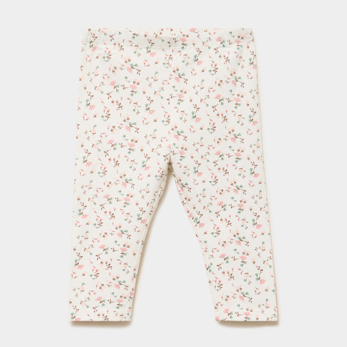 Legging doubl&eacute; taille &eacute;lastiqu&eacute;e ecru b&eacute;b&eacute; fille