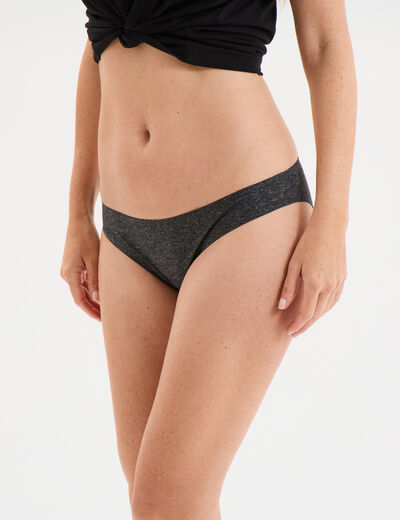 Culotte microfibre sans coutures gris femme