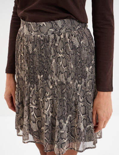 Jupe courte taille élastiquée blanc femme