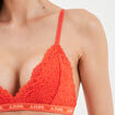 Soutien gorge triangle dentelle padded orange foncé femme