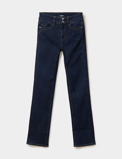 Jean denim droit en coton denim brut femme