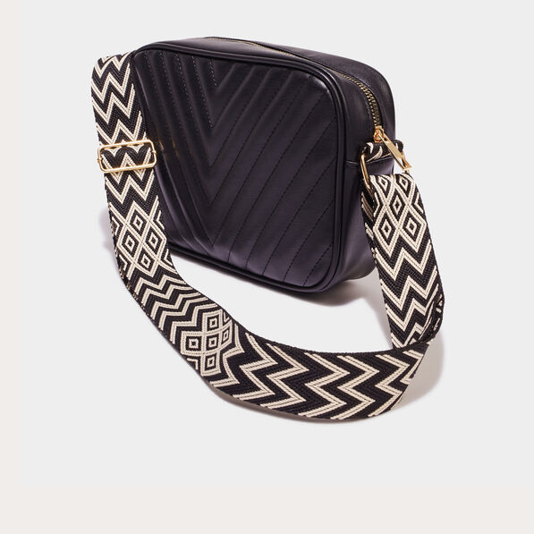 Sac bandoulière matelassé noir femme