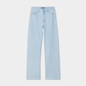 Jeans wide leg taille haute coton denim triple stone femme