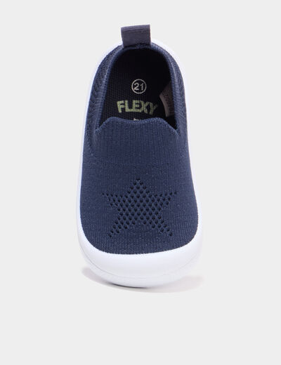 Baskets bout renforc&eacute; &agrave; semelle souple bleu marine b&eacute;b&eacute; gar&ccedil;on