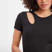 T-shirt cintré avec ouverture noir femme