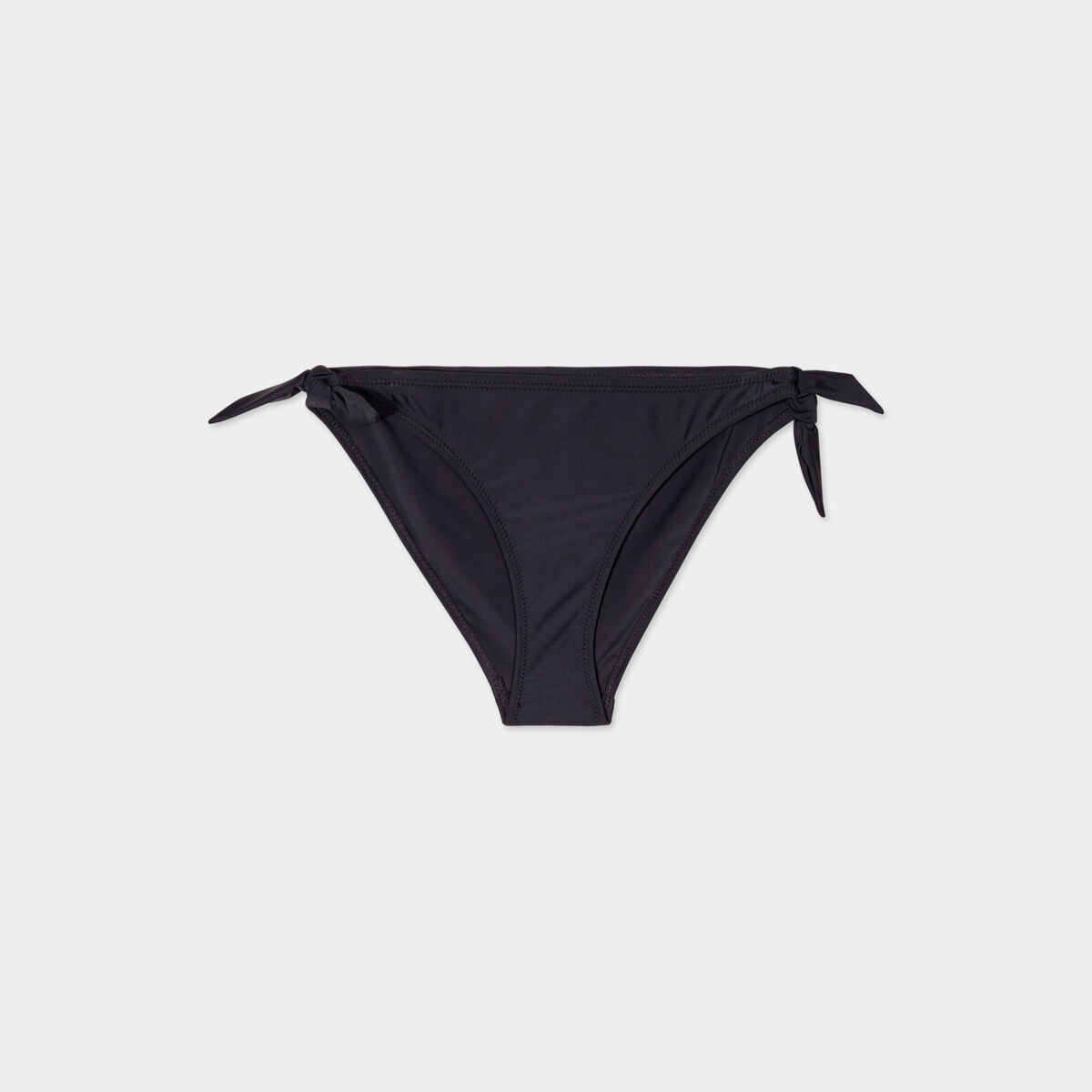 Bas de maillot de bain d&eacute;tails noeuds noir femme