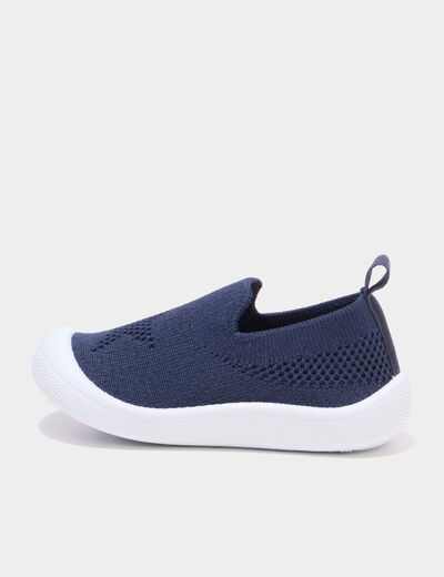 Baskets bout renforc&eacute; &agrave; semelle souple bleu marine b&eacute;b&eacute; gar&ccedil;on