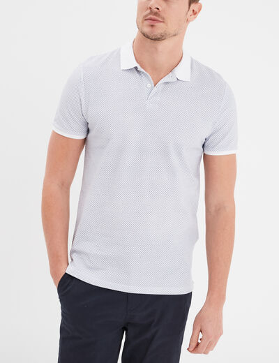 Polo droit manches courtes coton blanc homme