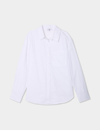Chemise oversize manches longues blanc femme