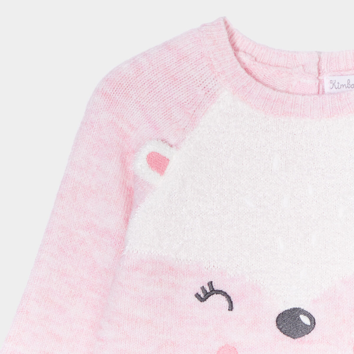 Robe pull longueur genou Kimbaloo rose bébé fille