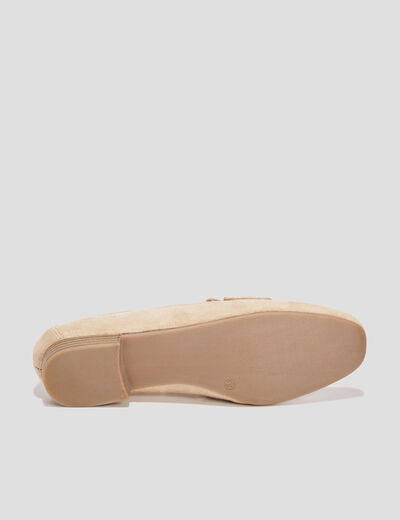 Mocassins plats suède jaune or femme