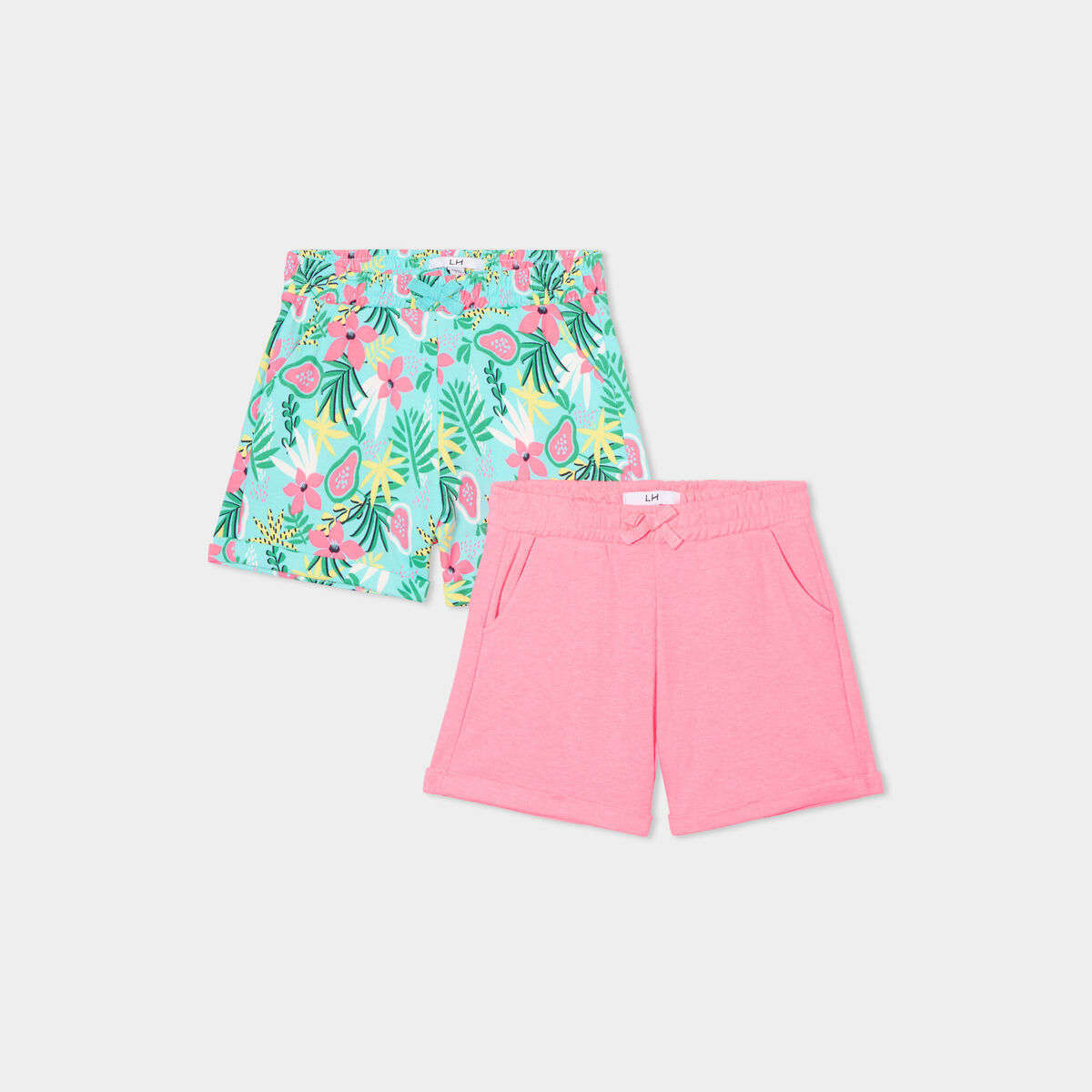 Lot 2 shorts bleu clair fille