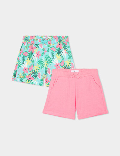 Lot 2 shorts bleu clair fille
