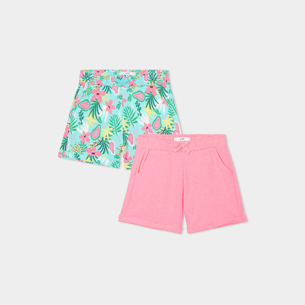 Lot 2 shorts bleu clair fille