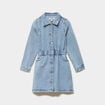Robe en jean courte cintr&eacute;e boutonn&eacute;e denim double stone fille