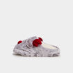 Chaussons mules fausse fourrure gris femme