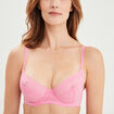 Soutien-gorge emboîtant micro dentelle rose femme