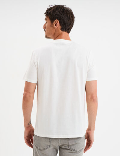 T-shirt droit manches courtes coton blanc homme