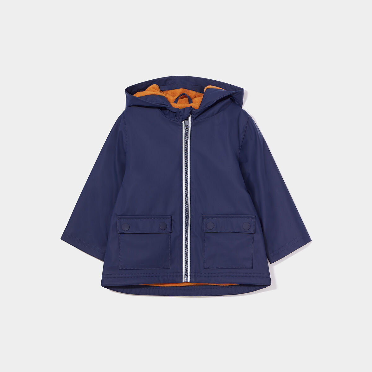 Parka à capuche zippée bleu marine bébé garçon