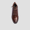 Boots zippées en cuir marron homme