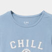 Ensemble pyjama t-shirt et pantalon bleu gris fille