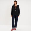 Sweat zipp&eacute; &agrave; capuche noir femme