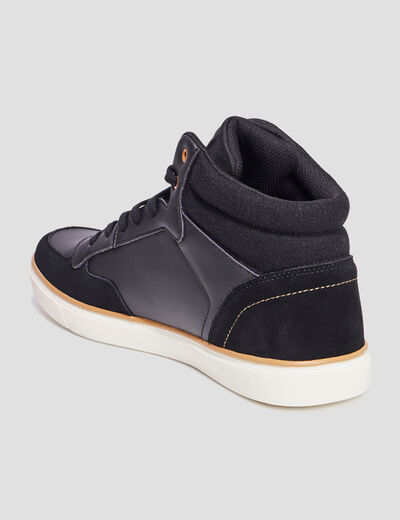 Baskets montantes à lacets noir homme
