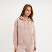 Sweat hoodie molleton &agrave; capuche marron clair femme