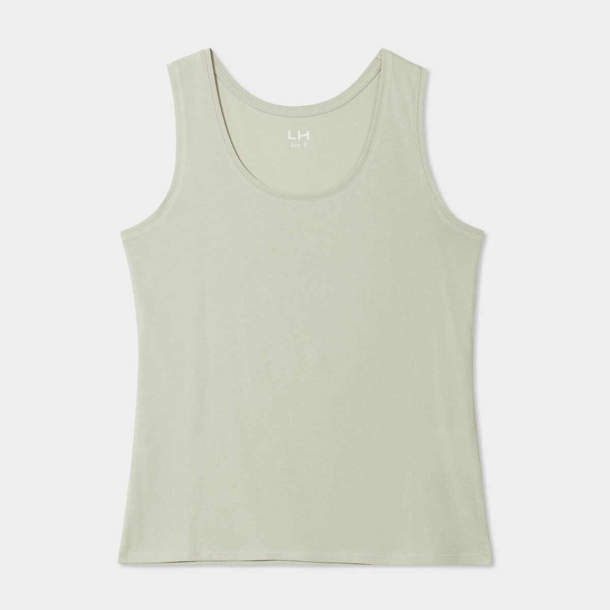 Débardeur bretelles larges coton vert clair femme