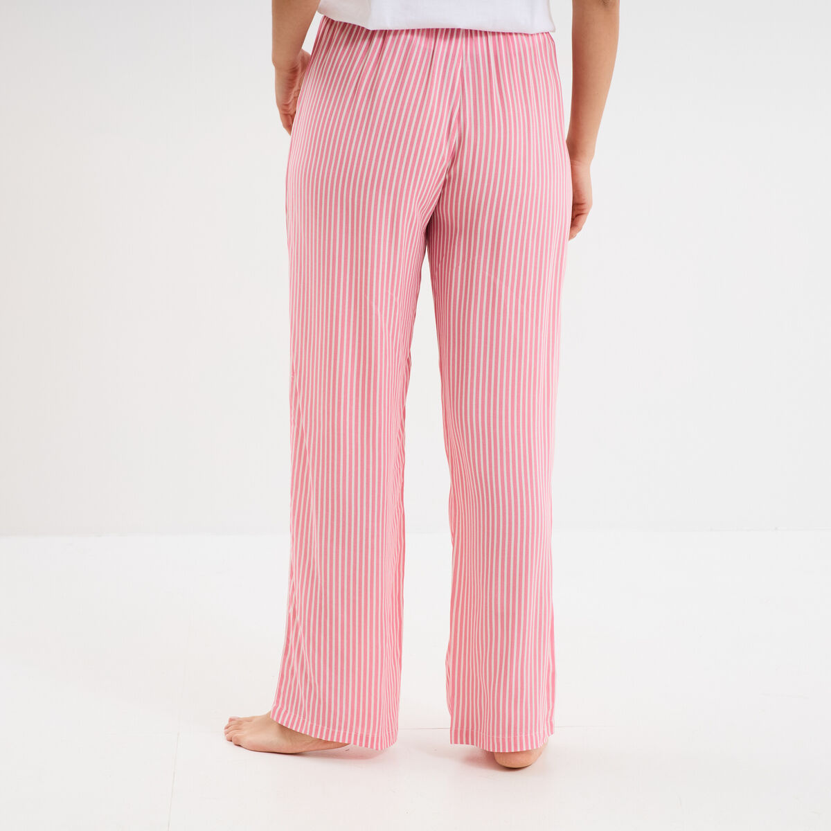 Pantalon de pyjama fluide rose femme