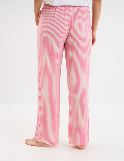 Pantalon de pyjama fluide rose femme