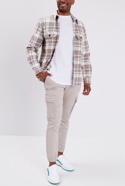 Pantalon cargo à coulisse sable homme