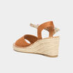 Sandales espadrille compens&eacute;es su&eacute;dine marron femme
