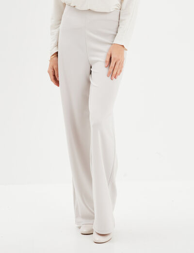 Pantalon large fluide gris clair femme
