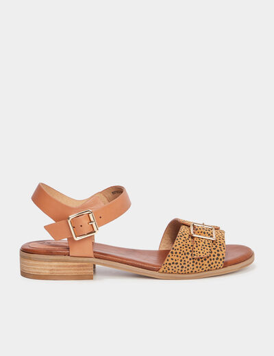Sandales en cuir Kickers Bucidi camel femme